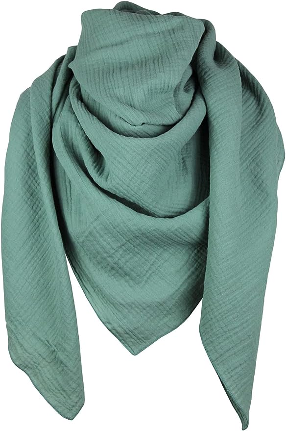 XXL Musselin Tuch Schal 100% feine Baumwolle 130x130cm