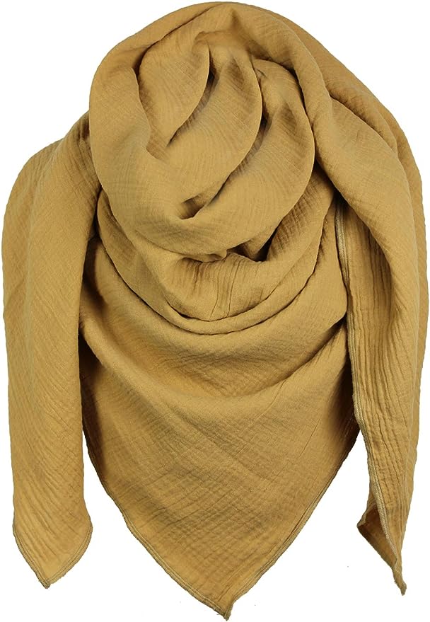 XXL Musselin Tuch Schal 100% feine Baumwolle 130x130cm